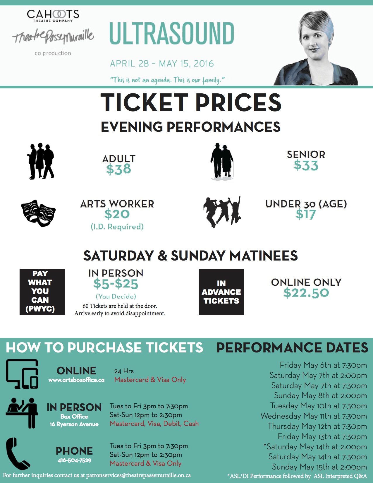 Ticket Price Chart Sample